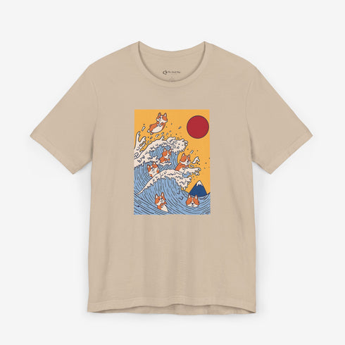 Funny Corgi Shirt for Women - Japanese Art Corgi Lover Tee